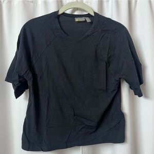 Zella Solid Black Short Sleeve Athletic Workout T-Shirt Top Size Kid's XL 14/16